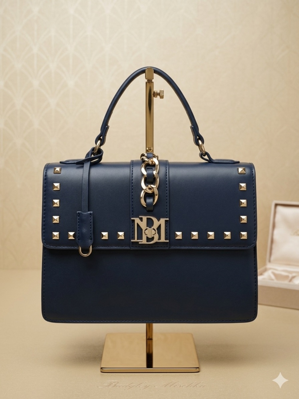 Badgley Mischka Black Studded Top-Handle Bag NWT Retail $149